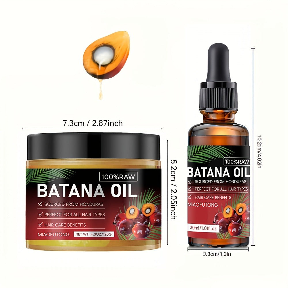 Two-Pack Pure Honduran Batana Hair Oil Set for Daily Scalp and Dry Hair Care Routines at Home