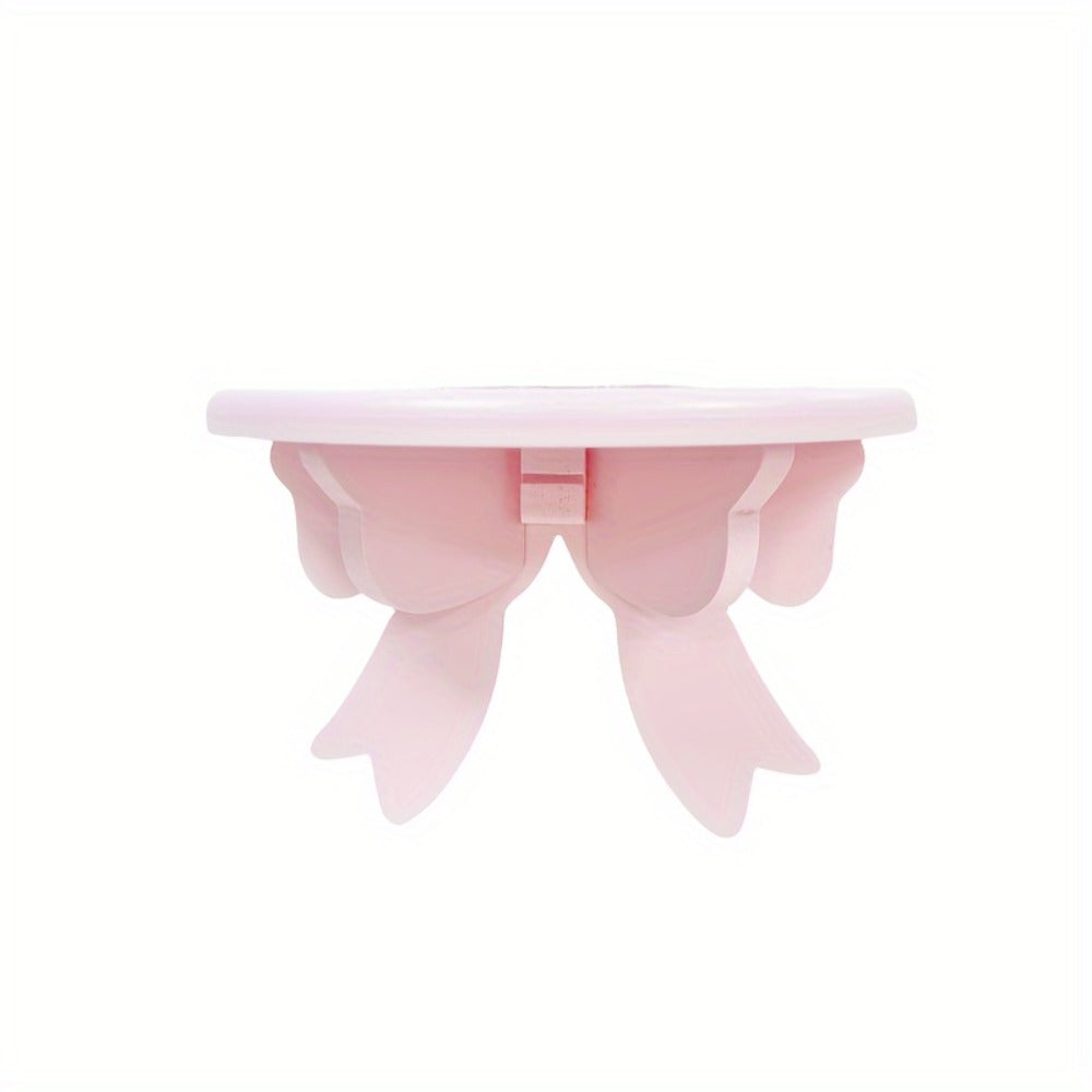 Bow-Shaped Floating Wall Shelf with 20 x 13 cm Pictured Size in Blue-and-Pink or Pink Options