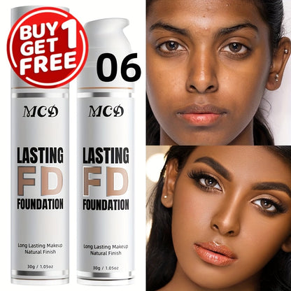 Liquid Foundation 2pcs Set Full Coverage Concealer Natural Finish Long Lasting Lightweight Breathable Face Makeup for All Skin Types Women 9 Shade Options