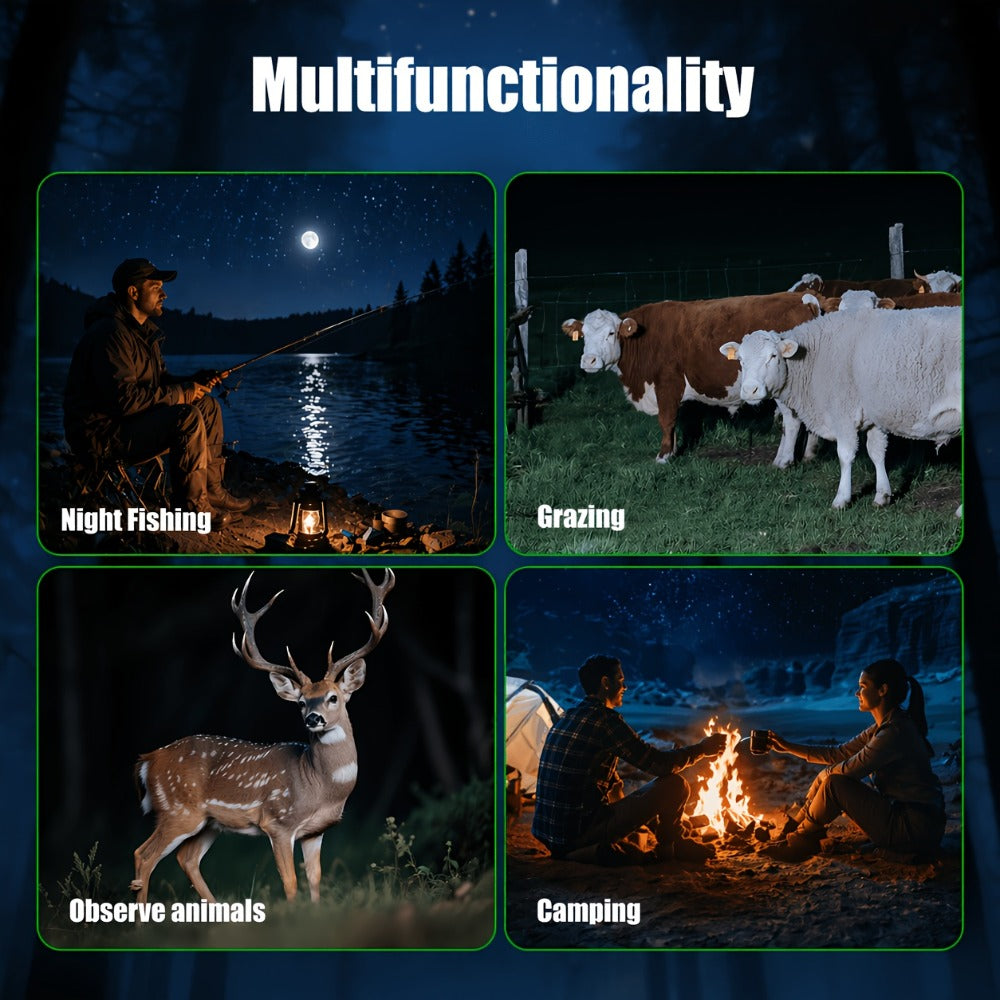 Night Vision Monocular 1080P HD 5W IR 2600FT Range 10X Digital Zoom 2-Inch Screen Handheld Night Vision Scope for Hunting Camping Wildlife Observation Home Security Gift for Men