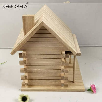 Wooden Bird Nest Breeding Box for Parrots & Small Birds - Hanging Outdoor Cage Accessory, Natural Solid Wood Birdhouse, Cozy Woodland Cabin Design, Durable Aviary Nesting House