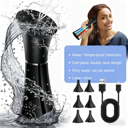Electric Ear Wax Removal System – Water-Powered Ear Irrigation Flusher, IPX7 Waterproof, Safe & Effective Ear Cleaning Tool for Wax Buildup