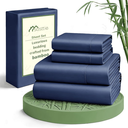 Bed Sheet Set 6-Piece with 17-Inch Pocket, Double-Stitched Edges, Four Bed Sizes and Thirteen Colors
