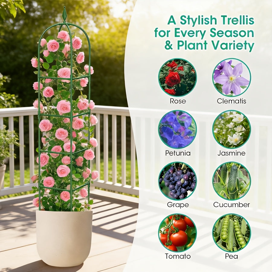 Plant Trellis 2 Pack 6ft Adjustable Rustproof Climbing Support Cage
