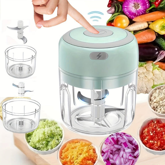 Mini Food Processor USB Rechargeable Electric Chopper 9.47oz – Portable Wireless Meat Grinder & Blender for Garlic, Vegetables, Fruit, Ginger & Chili, Compact Kitchen Tool for Home Office Travel