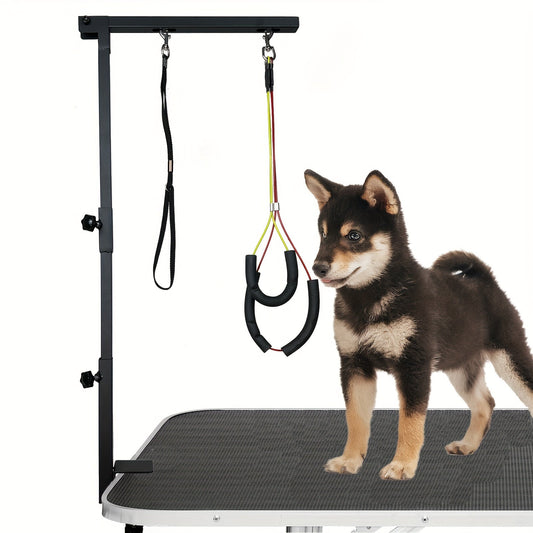 Pet Grooming Arm, 36-Inch Three-Section Iron Clamp Stand with Haunch Holder and Positioning Ropes