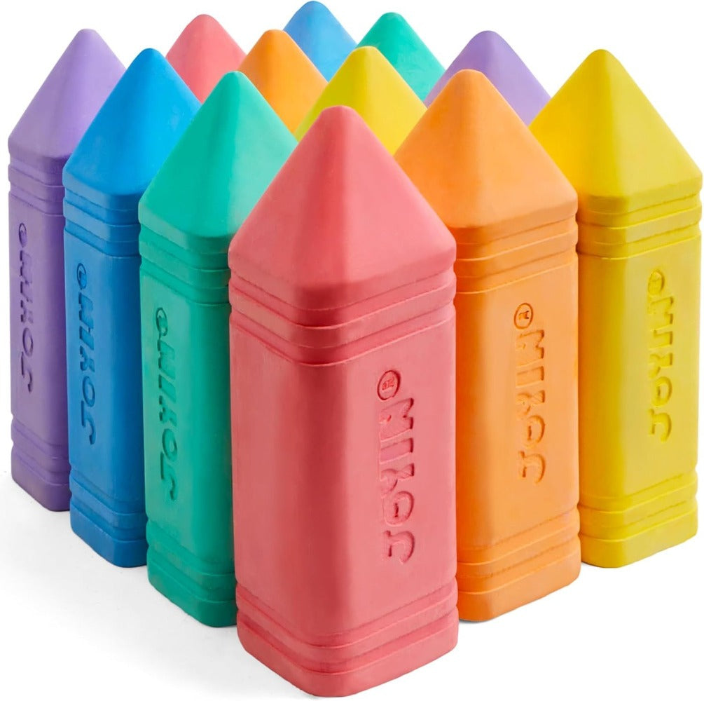 Jumbo Sidewalk Chalk 12 Pack 6 Colors Washable Non-Toxic Outdoor Chalk for Kids Toddlers Cone Shaped Sidewalk Art Playground School Supplies Birthday Christmas Gift
