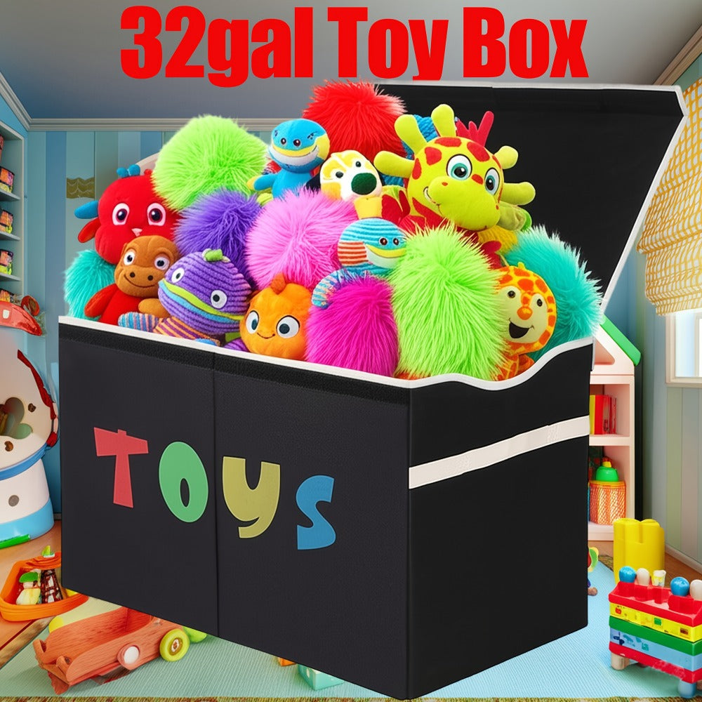 Extra Large Collapsible Kids Storage Chest with Lid – 31.7 Gal Toy Box Organizer Bins for Boys Girls Bedroom Nursery Living Room