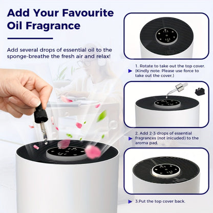 Air Purifier with H13 True HEPA 3-in-1 Filter, Sleep Mode and Single or Two-Unit Color Options