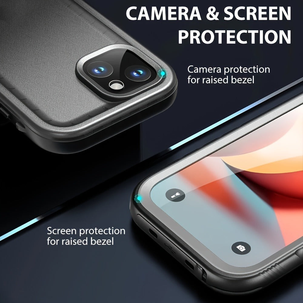 Waterproof iPhone Case Built-In 9H Tempered Glass Screen Protector 360 Full Body Shockproof Dustproof Underwater Cover for iPhone 16 15 14 13 12 11 SE 8 7 – 3M Submersible Drop Proof