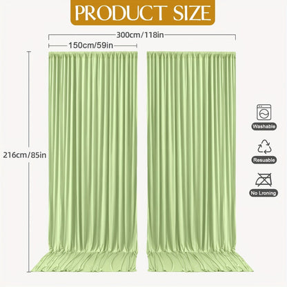 Two-Panel Photography Backdrop Curtain Set in 16 Colors with 59 x 85-Inch Panels and Pole Pockets