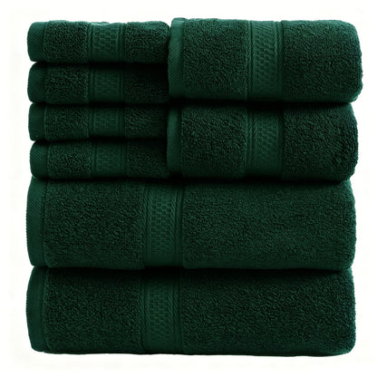 Towel Set 8 or 16 Piece Thickened Bath, Hand and Washcloth Collection in Multiple Solid Colors