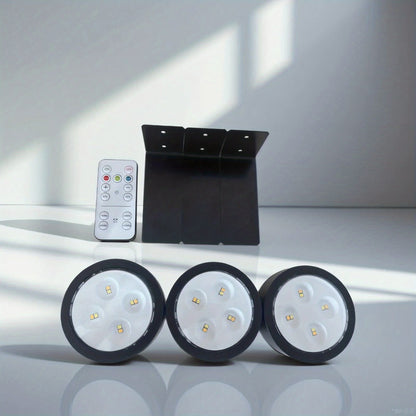 Three-Pack Battery-Operated Picture Lights with Magnetic Mounts, Remote Control and Timer Settings