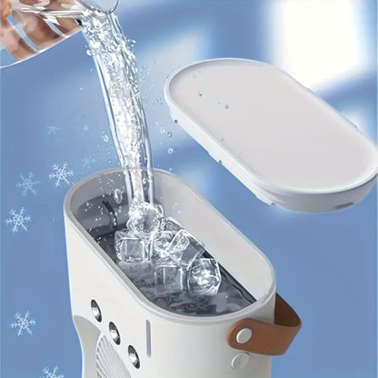 Dual-Head Misting Fan with Top-Fill Reservoir, Adjustable Heads, Spray Control and USB Rechargeable Power