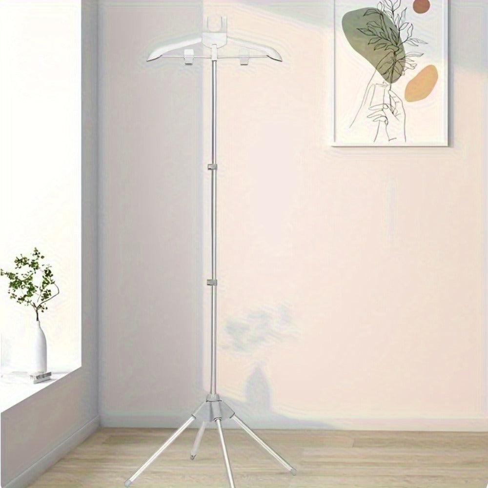 Clothes Drying Rack Foldable Height Adjustable Telescopic Ironing Rack, Aluminum Alloy Garment Rack with 360° Rotating Arm, Multi-Layer Hanging Drying Stand, Space-Saving Laundry Rack for Home Bedroom