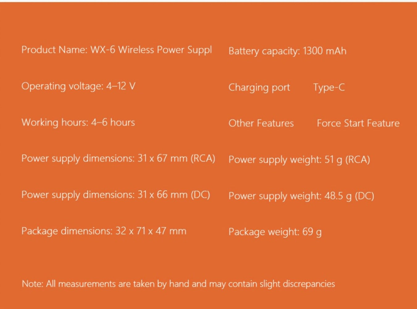 WX-6 Rechargeable Tattoo Power Supply with LED Display and Four RCA or DC Color Configurations