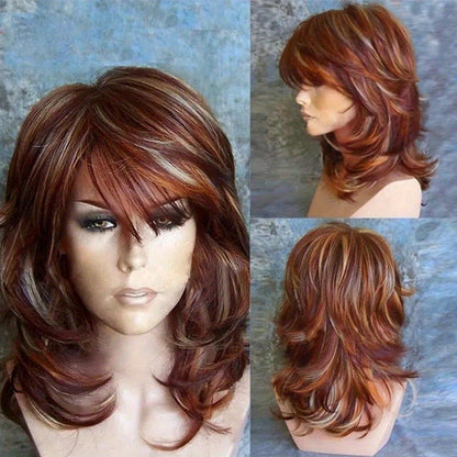 Long Straight Synthetic Wig Light Brown 18 Inch Heat Resistant 180°C Simulated Scalp Rose Net Cap Adjustable Fit Natural Look Daily Wear Cosplay Party Women 190g