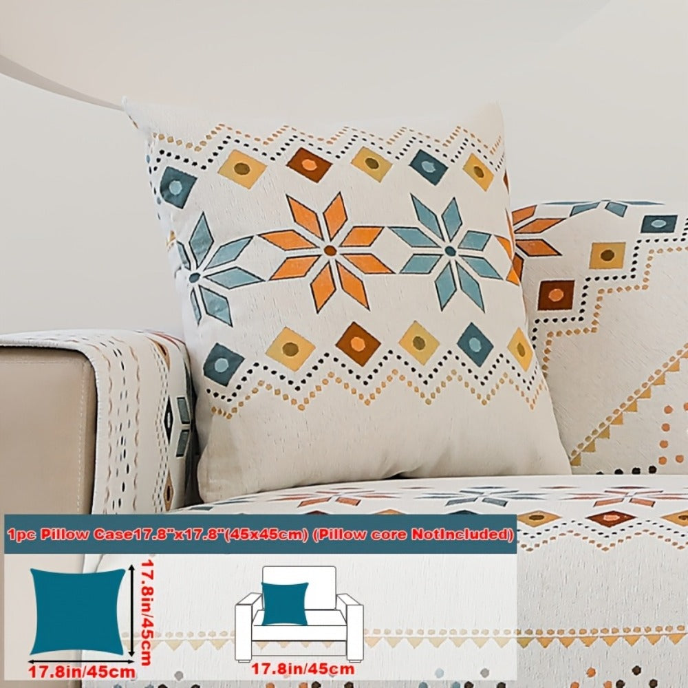 Sofa Cover Bohemian Chenille Jacquard Knit Sections with Anti-Slip Feature for Seat, Armrest or Backrest