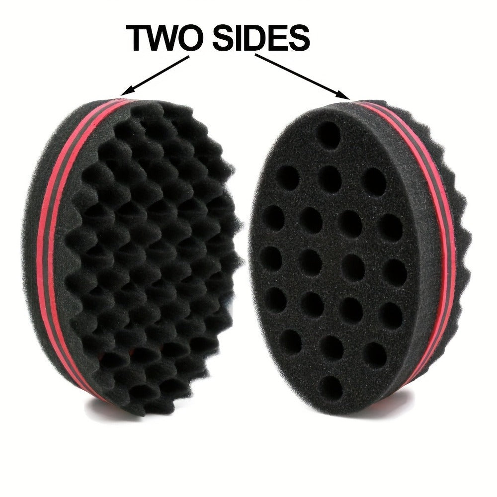 Twist Sponge Brush & Styling Comb Set for Curly Natural Black Hair — Afro Coil Definer with Metal Pick, Loc & Short Hair Grooming Tools for Men & Women
