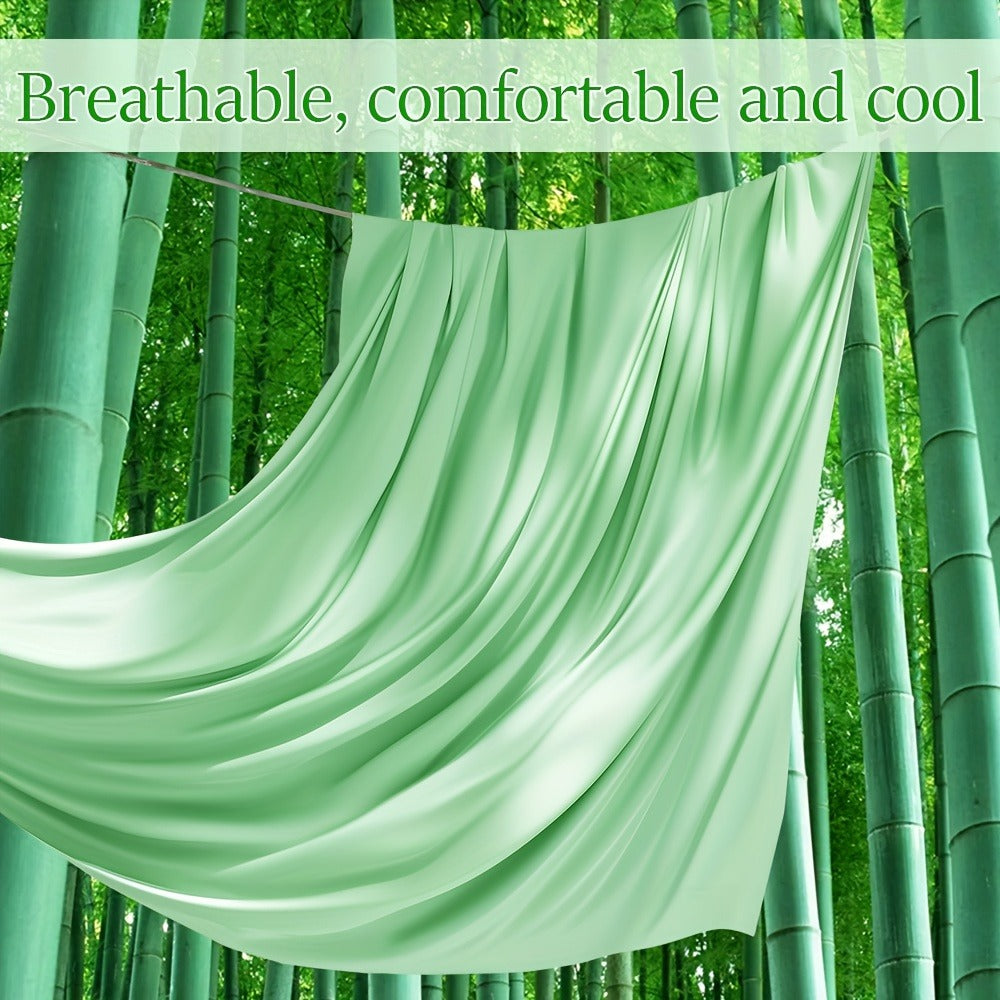 Bamboo Fitted Sheet Set 4-Piece Deep Pocket 18"-24", 2200TC Ultra-Soft Cool Breathable Bed Sheets, Anti-Shrink Fade-Resistant, Ideal for Hot Sleepers