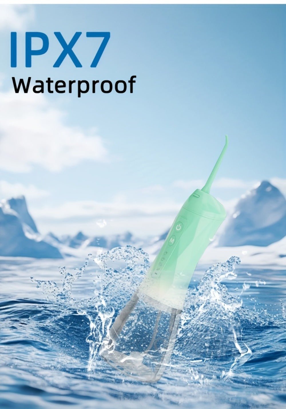 320ml USB-C Rechargeable Water Flosser with Four Nozzles, IPX7 Marking and Four Gradient Color Options