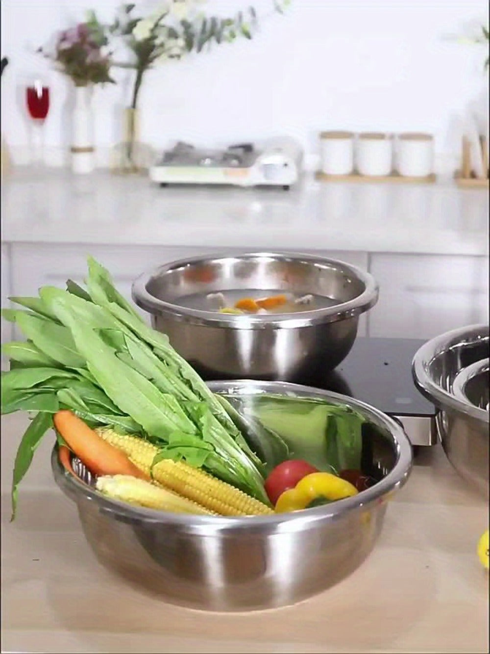 Extra-Large 40 cm Mixing Bowl with 12 cm Depth and Two Preserved Checkout Labels for Kitchen Prep