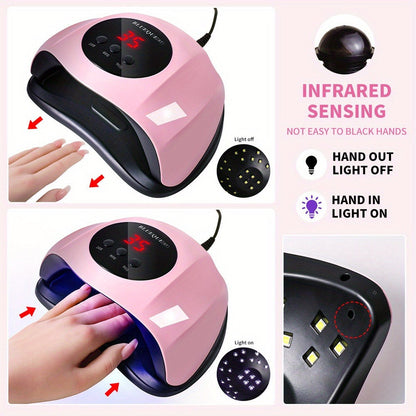 8T UV LED Nail Lamp with 24 Light Beads, Infrared Hand Sensor, 30/60/90s Timers and Two USB Styles