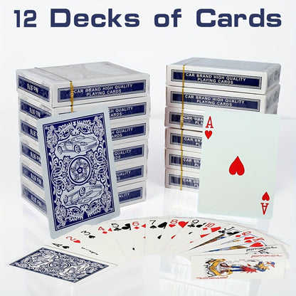 Bulk Playing Card Set with 6-, 12- or 24-Deck Options in Red, Blue or Mixed Color Packs for Group Games