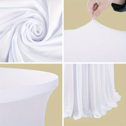 Round Spandex Cocktail Table Cover in Five Colors and Two Sizes, 43.31-Inch Height for Weddings and Events