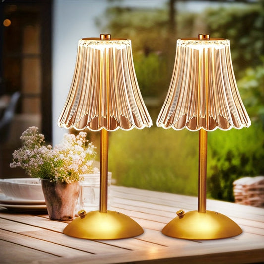 Cordless Rechargeable Table Lamp Vintage LED - 6 Styles USB Port 2200mAh Battery Touch Control Portable Bedside Desk Lamp for Bedroom Living Room Home Office