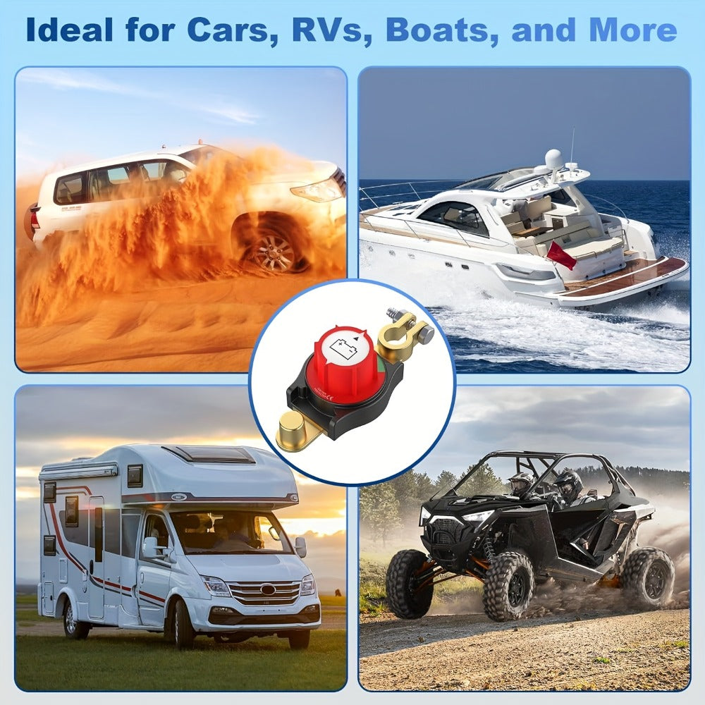 Battery Disconnect Switch 1000A Heavy Duty Manual Lever On/Off Negative Cut-Off with Screw Terminals for Car Truck Boat RV Marine - Corrosion Resistant