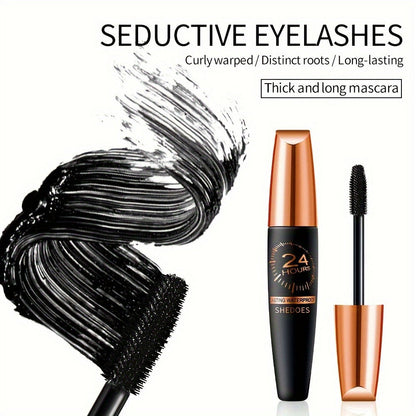 Black Mascara Three-Piece Set with Tapered Tubes, Copper-Color Caps and Black Bristle Applicator Wands