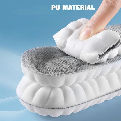 Three-Pair 4D Foam Shoe Inserts in Gray or Orange with Five EU Size Options for Everyday Footwear