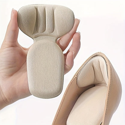 Beige Adhesive Heel Grip Pad Set with 12 Pieces in Six Pairs for Filling Space Inside Loose-Fitting Shoes