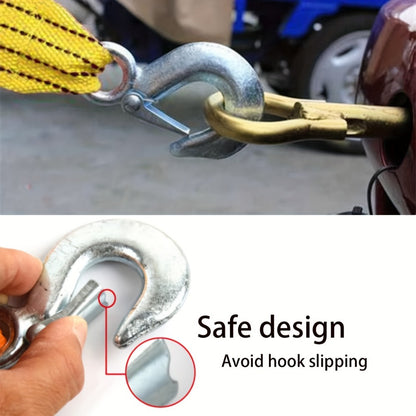 Recovery Tow Strap with Forged Steel Hook - 4M 13FT 11000LB Heavy Duty Winch Strap for Off-Road SUV Truck Pickup Emergency Vehicle Rescue Towing Equipment