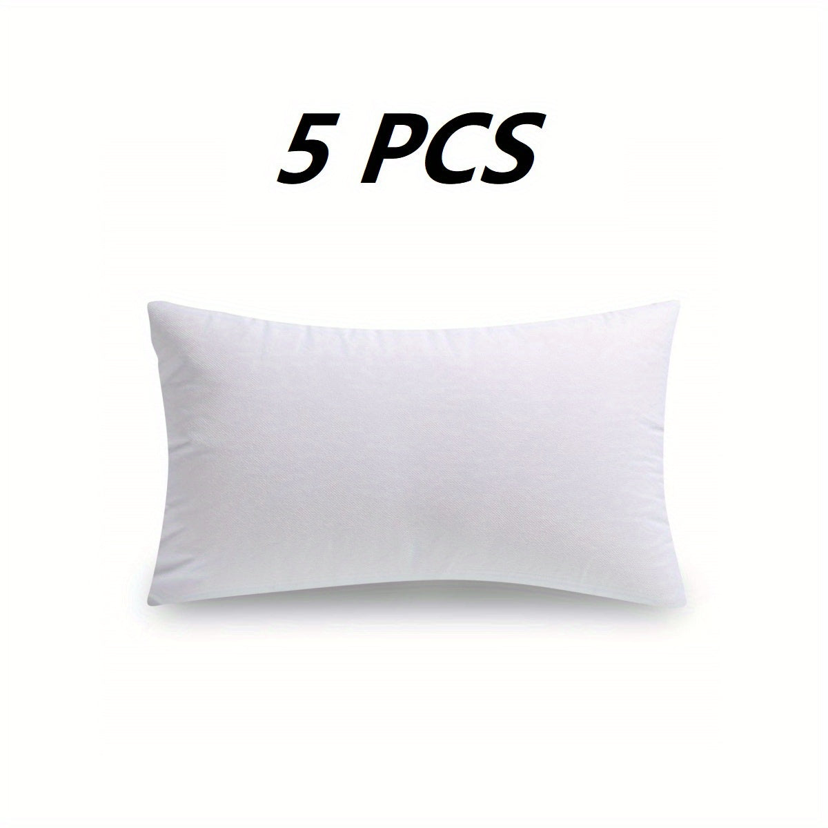 White Pillow Inserts in Square or Lumbar Sizes with Single, Three, Five, Sixteen or Twenty-Piece Packs