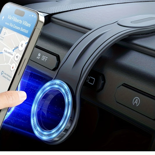 Magnetic Car Phone Mount with Flexible Gooseneck Arm – Detachable Bendable Aluminum Dashboard & Windshield Holder for GPS Navigation, Compatible with Most Cars, Trucks & SUVs