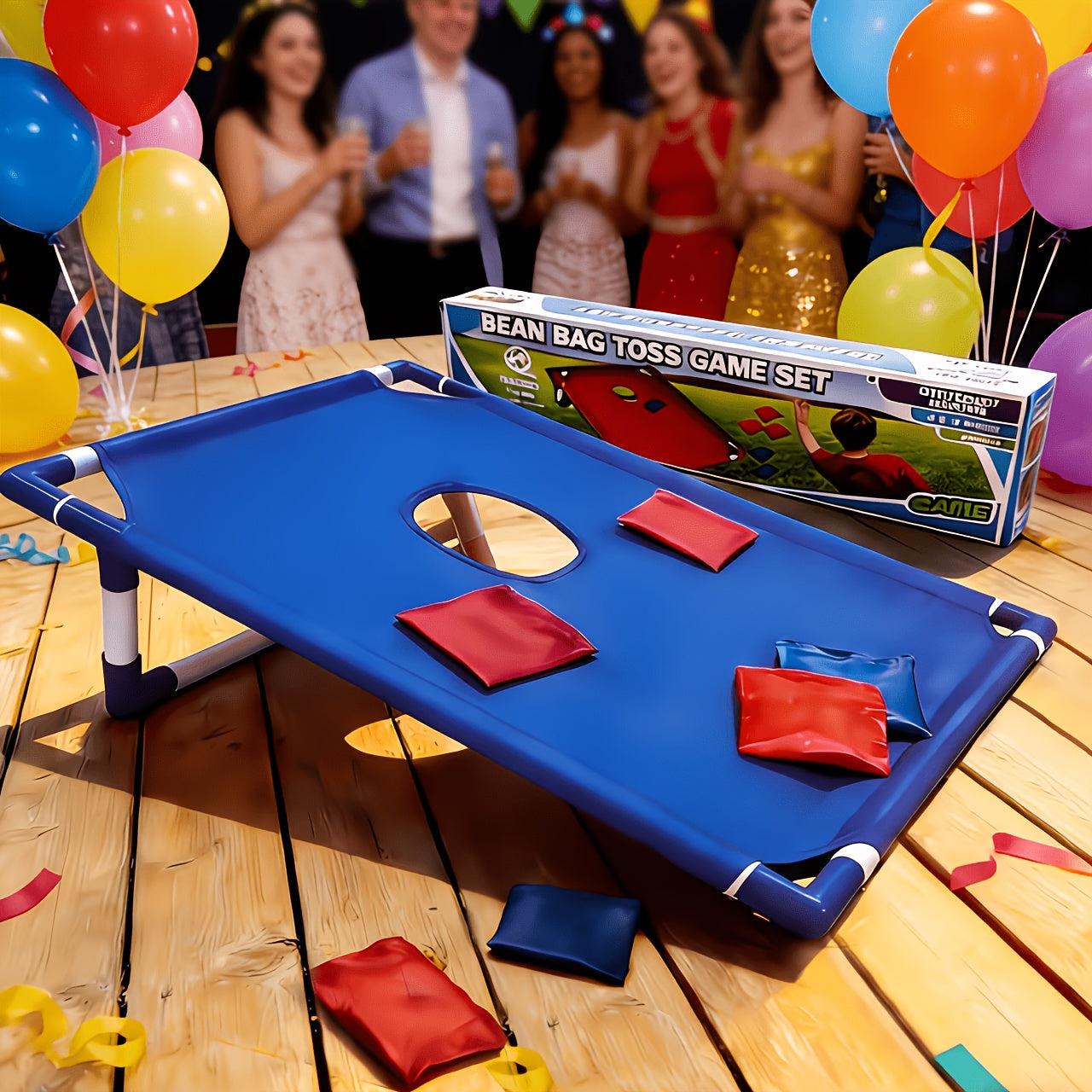 Cornhole Bean Bag Set 6pcs with Carry Bag & Gift Box – Dual Color Sandbags for Cornhole Board Game, Outdoor Party, Backyard, Beach & Camping Entertainment – Blue or Red
