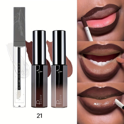 Lip Gloss Set by Pudaier with Clear Lip Oil, Two Matte Lip Colors and Three Retained Shade Options