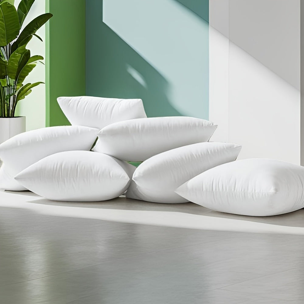 White Pillow Inserts in Square or Lumbar Sizes with Single, Three, Five, Sixteen or Twenty-Piece Packs