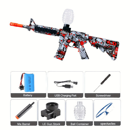 Fully Automatic Electric Gel Blaster Shooting Toy – Rechargeable, Long Battery Life, Portable ABS Build, Indoor Outdoor Team Collaboration Game for Ages 12+, Halloween Christmas Birthday Party Gift
