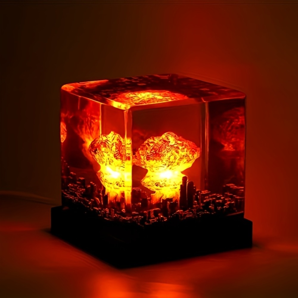 Mushroom Cloud Night Light – USB Powered LED Atomic Bomb Glow Lamp, Sci-Fi Desktop Decoration Art Piece, Unique Gift for Nuclear Enthusiasts, Bedroom Living Room Office Decor