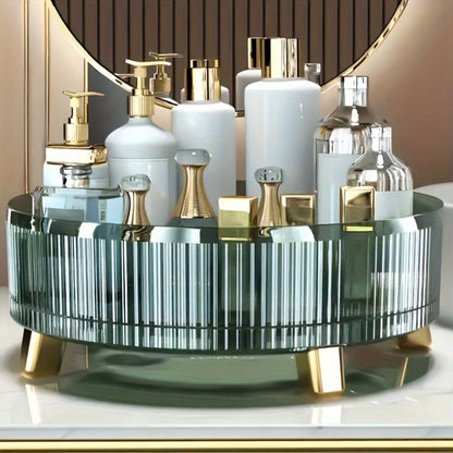 360° Rotating Makeup Organizer Large Capacity Spinning Cosmetic Storage Tower for Vanity Bathroom Kitchen Countertop Perfume Lipstick Skincare Holder