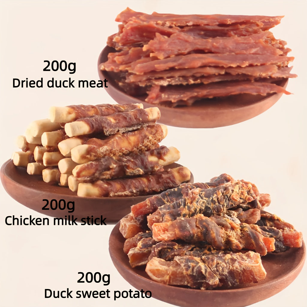 Dog Treats Duck, Chicken, Milk Stick and Sweet Potato Assortment with Combination and Gift Box Options