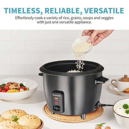Rice Cooker & Yogurt Maker 1.5Qt – 6-Cup Non-Stick Electric Rice Cooker with Auto Keep Warm, One-Touch, Stainless Steel Liner, Steamer for Rice, Oatmeal, Soup & Yogurt