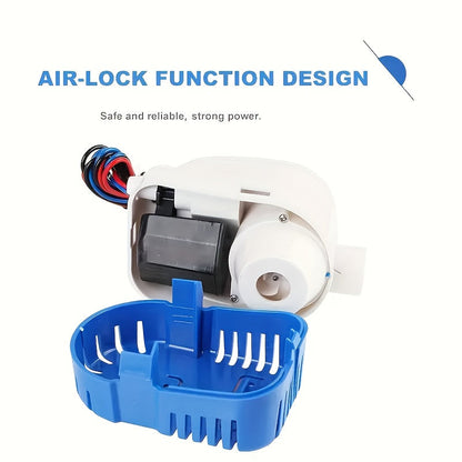 Submersible Bilge Pump 1100GPH 12V Water-Cooled Motor Dry Run Protection IP68 Marine Boat