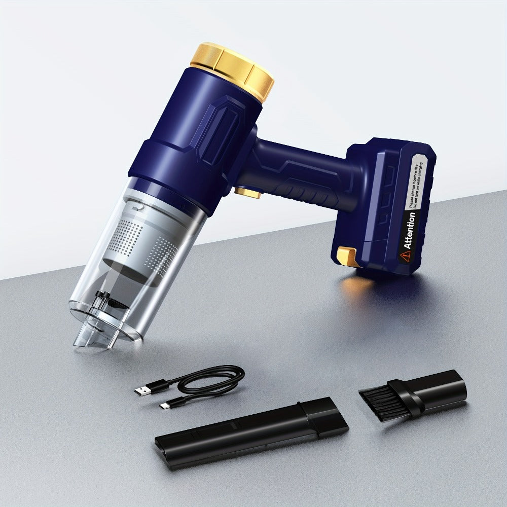 Handheld Vacuum Cleaner with 4KPa Suction, USB Charging, Crevice Tool and Three Color Options