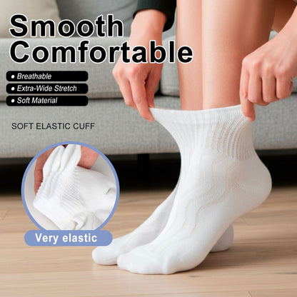 12-Pair Extra-Wide Ankle Sock Set in Black or Black-and-White with US 9-11 and 10-13 Sizes