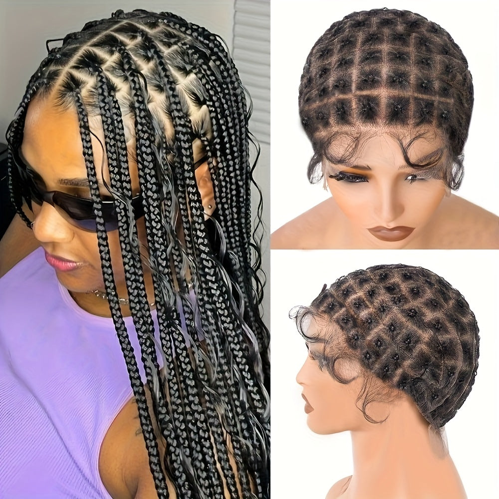 Adjustable Double-Lace Braided Wig Cap with Baby Hair in 81-, 109-, 111- or 120-Section Options