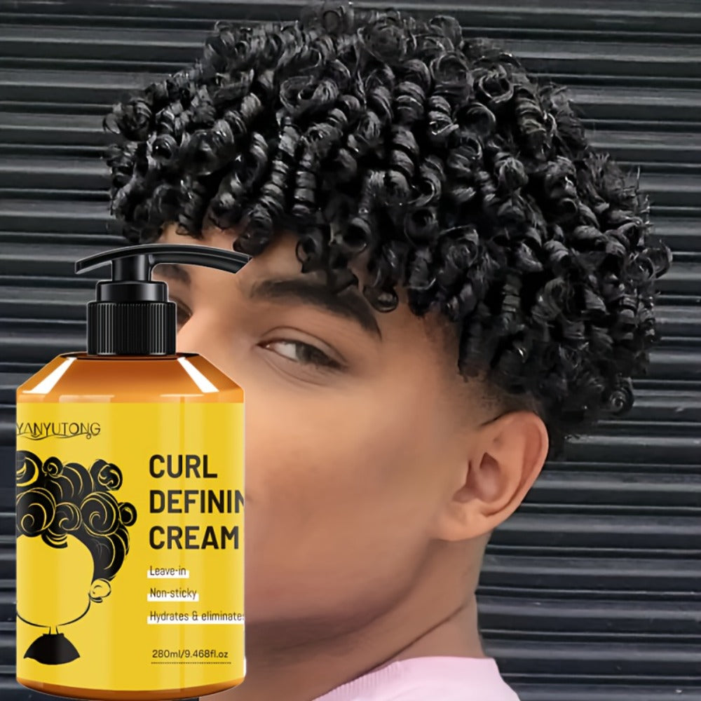 Curl Defining Cream with Argan Oil 280ml - Anti Frizz Moisturizing Long Lasting Hold Non-Greasy Hair Styling Cream for Wavy Curly Straight Hair Women Men Salon Quality Hairstyle